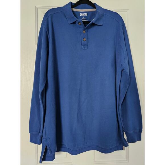 Men's Duluth Polo Shirt Long Sleeve Royal Blue Reinforced Armpits Size Large - Picture 1 of 10